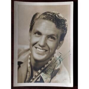 ROBERT STACK ACTOR /TV Host 5x7 Hand Colored B/W Photo Signed